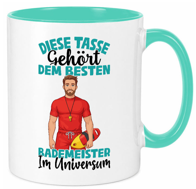 Im Universum: Bademeister | Rettungsschwimmer lustig Humor Geschenkidee Tasse