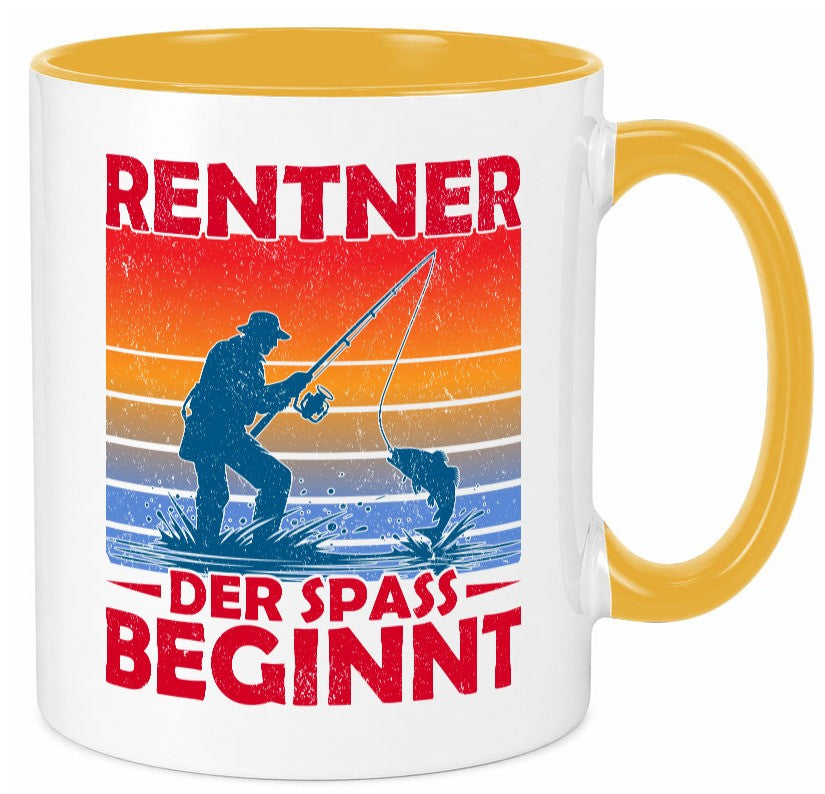 Rentner der spaß beginnt | Ruhestand Angler Angeln lustig Jubiläum Geschenk Tasse