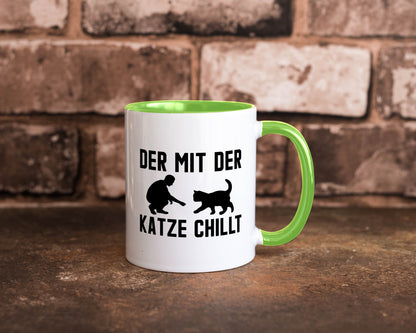 Mit der Katze | Chillen Katzenliebhaber Tierfreund lustiger Spruch Geschenk