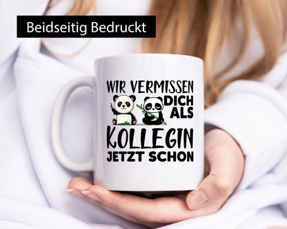 Kollegin Abschiedsgeschenk | Büro Tasse Pandas Humor Arbeit Kollegen