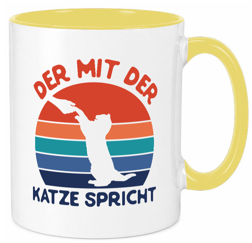 Der mit Katze Spricht | Katzenliebhaber Humor Tierliebhaber Geschenkidee Tasse