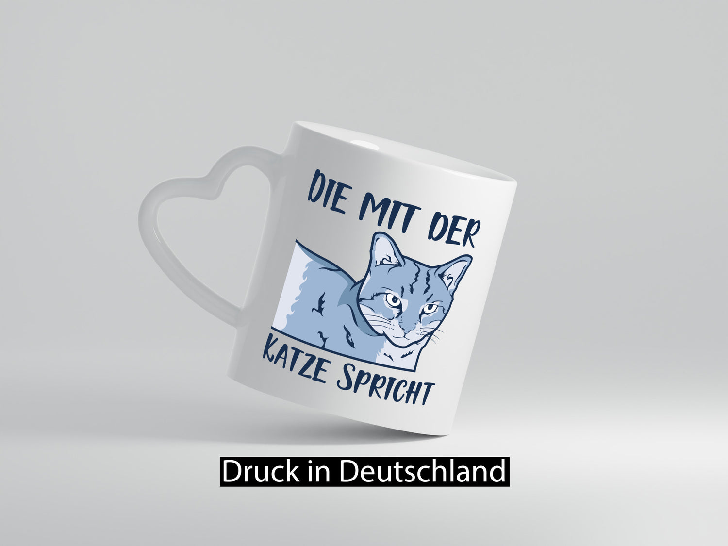 Die mit der Katze spricht | Humor Tierliebhaber Geschenkidee Tasse