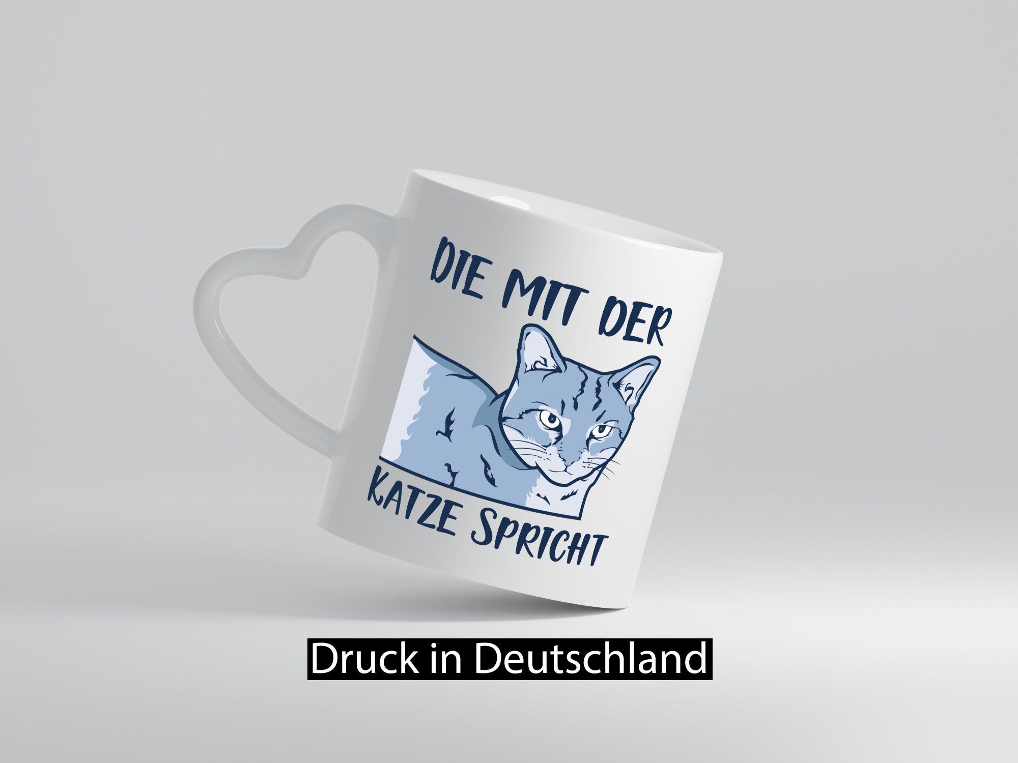 Die mit der Katze spricht | Humor Tierliebhaber Geschenkidee Tasse