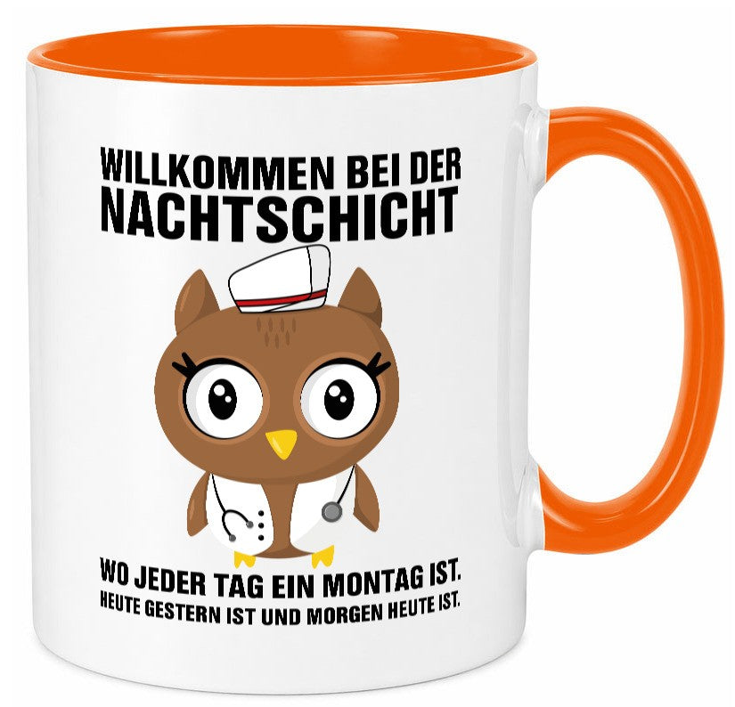 Nachtschicht | müde Eule Sanitäter Krankenschwester Humor Geschenkidee Tasse