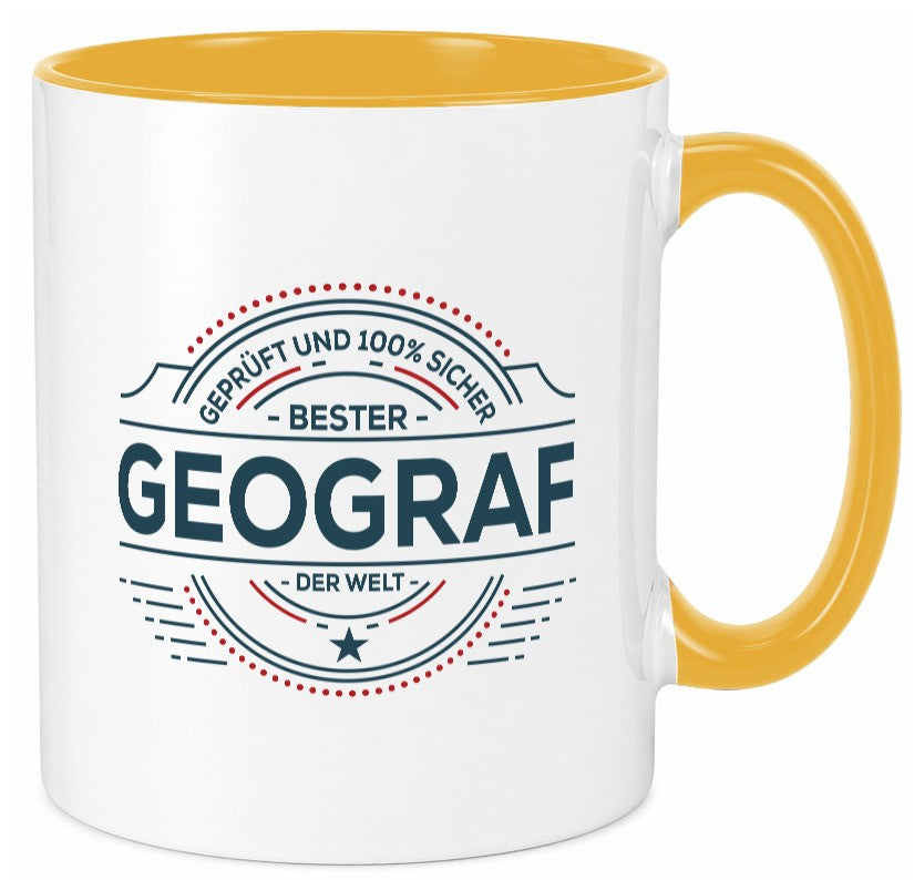 Geprüft und sicher: Geograf | Geografie Geschenkidee Humor Tasse