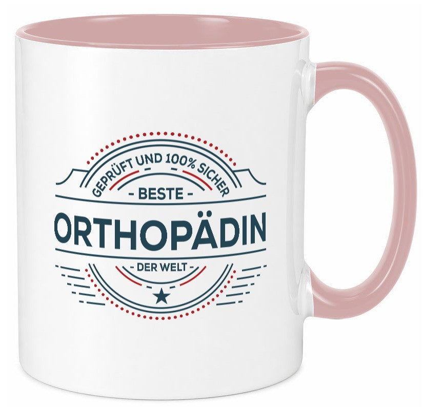 Geprüft und sicher: Orthopädin |Orthopädie Geschenk Humor Geschenkidee lustiger Tasse