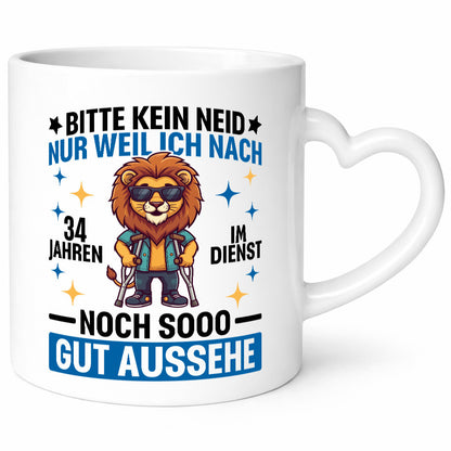 34 Jahre im Dienst | Arbeitsjubiläum Arbeit Geschenk Kollegen Büro lustiger