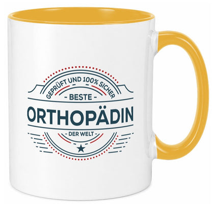 Geprüft und sicher: Orthopädin |Orthopädie Geschenk Humor Geschenkidee lustiger Tasse