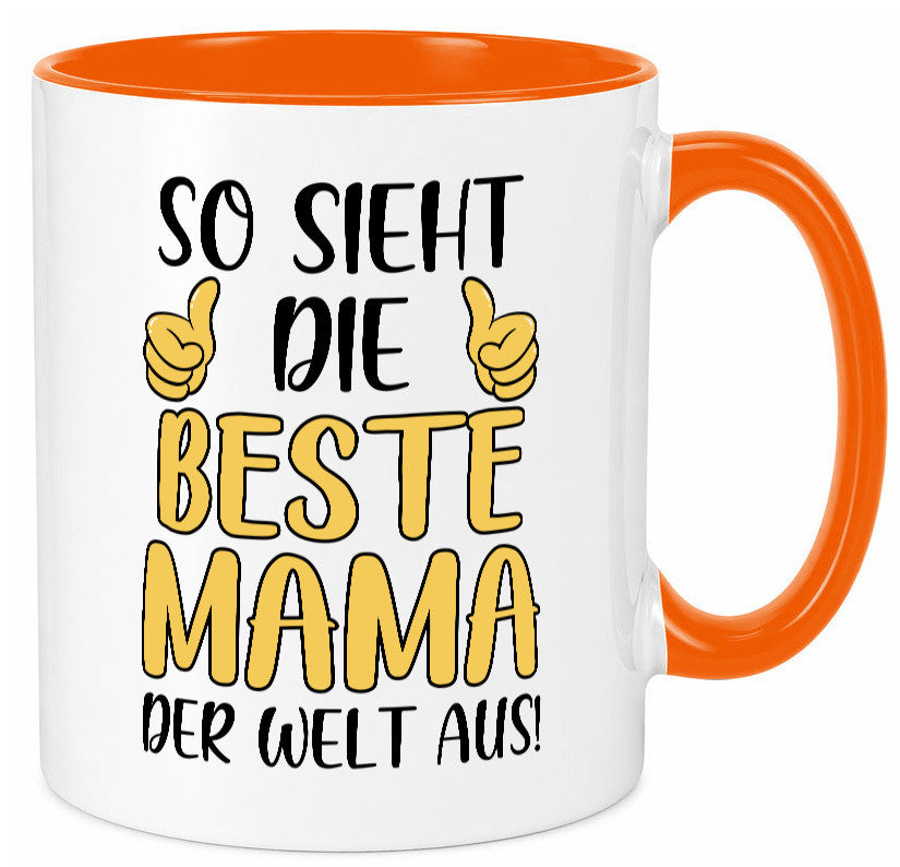 Beste Mama der Welt | Daumen hoch Geschenk Familie Geschenkidee lustiger Spruch Tasse