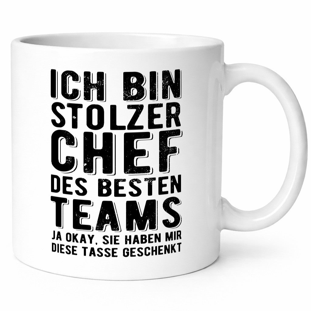Ich bin stolzer Chef des besten Teams - Spruch Geschenk Arbeit Kollegen Büro