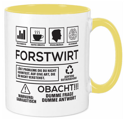 Achtung Probleme Forstwirt | Waldarbeiter lustig Arbeit Kollegen Büro Geschenk