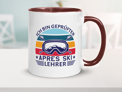 Geprüfter Apres Ski Lehrer | Ski-Brille Berge Ski-Stöck lustig Humor