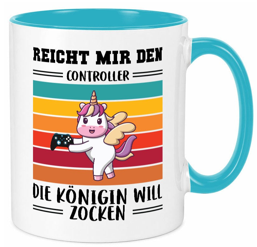 Die königin will Zocken | Gamerin Zockering Gaming lustiger Spruch Geschenk Tasse