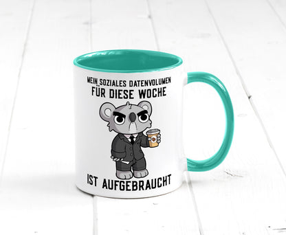 Soziales Datenvolumen | wütender Bär Einzelgänger Nerd Geschenkidee Humor Tasse