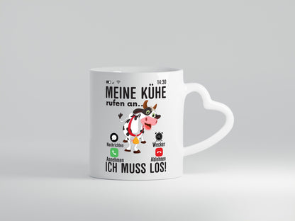 Meine kühe rufen an | Landwirt Bauer Kuhliebhaber Humor Geschenkidee Tasse
