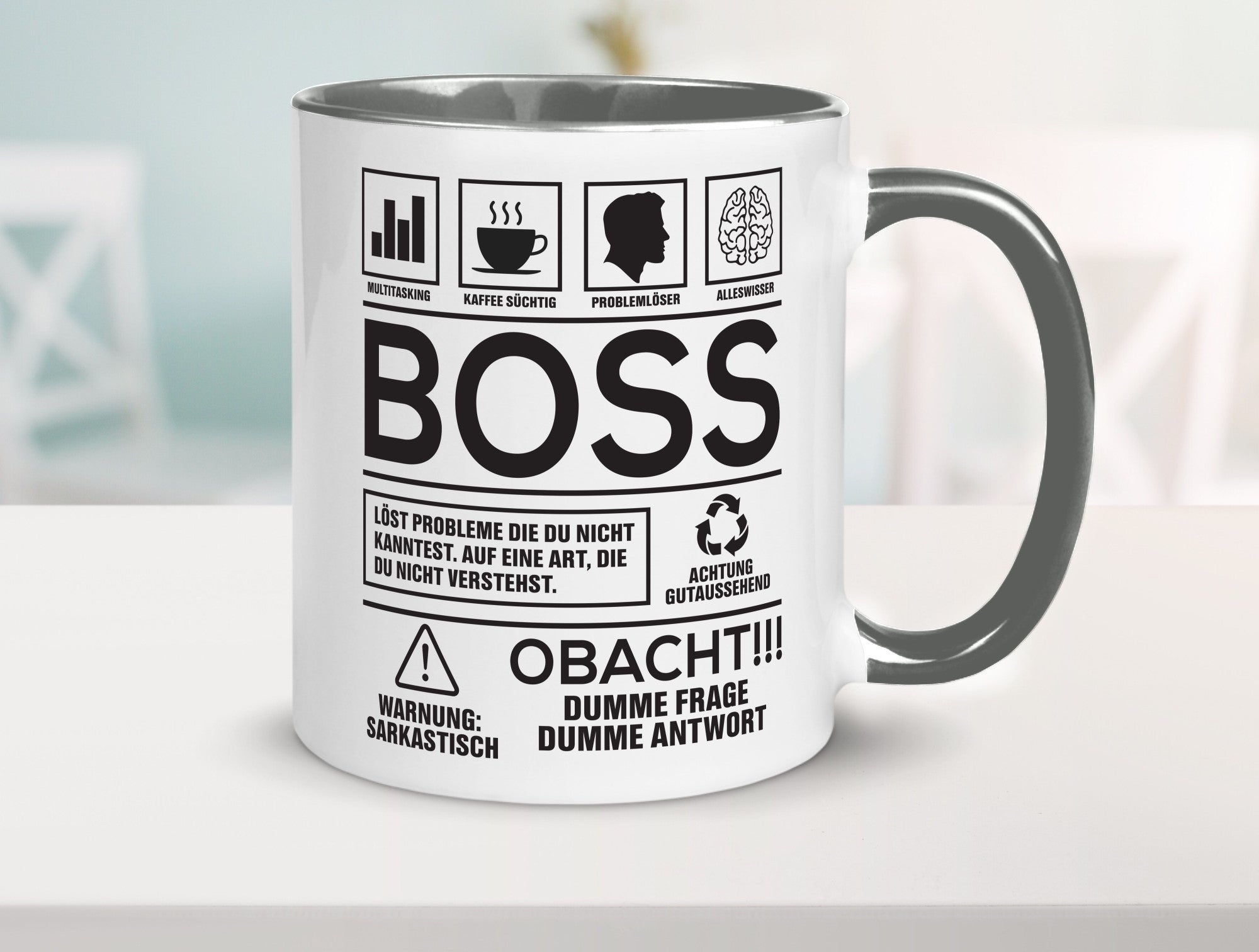 Achtung Probleme Boss | Führungskraft Vorgesetzter lustig Humor Geschenkidee