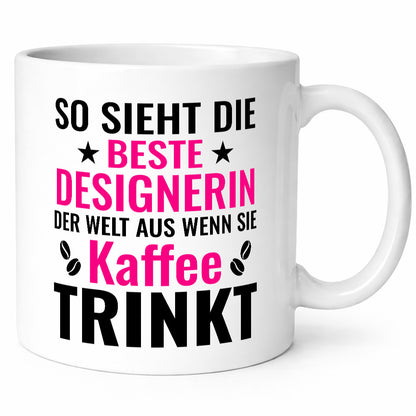 Kaffee trinkt: Designerin | Mode Geschenkidee Humor Tasse