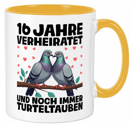 16 Jahre verheiratet | Turteltauben Ehe Ehepaar Geschenk Humor Geschenkidee Tasse