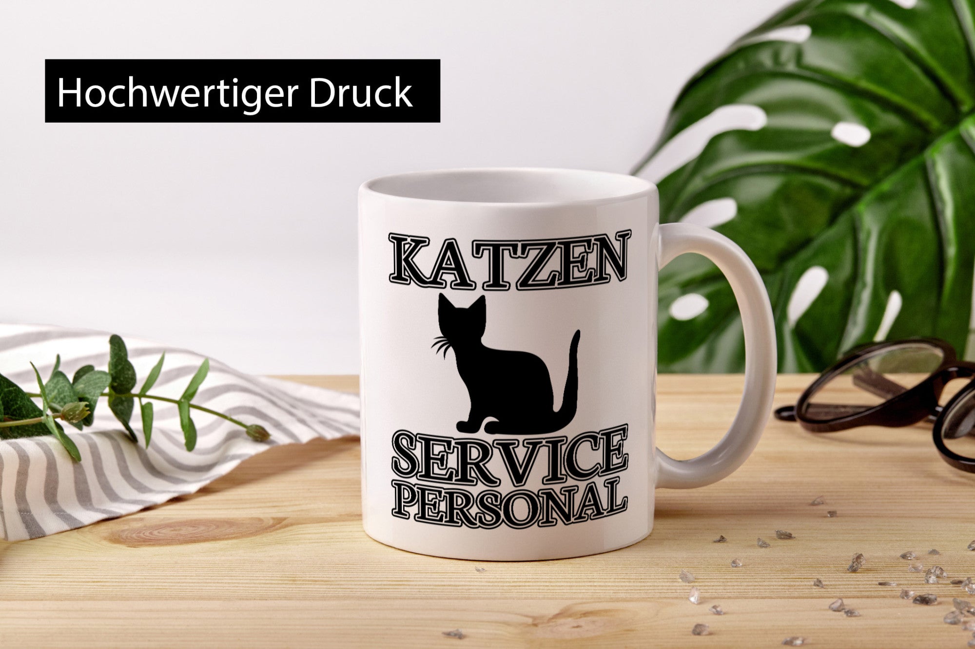 Katzen Service Personal | Katzenbesitzer Tasse Humor lustiger Spruch Geschenk