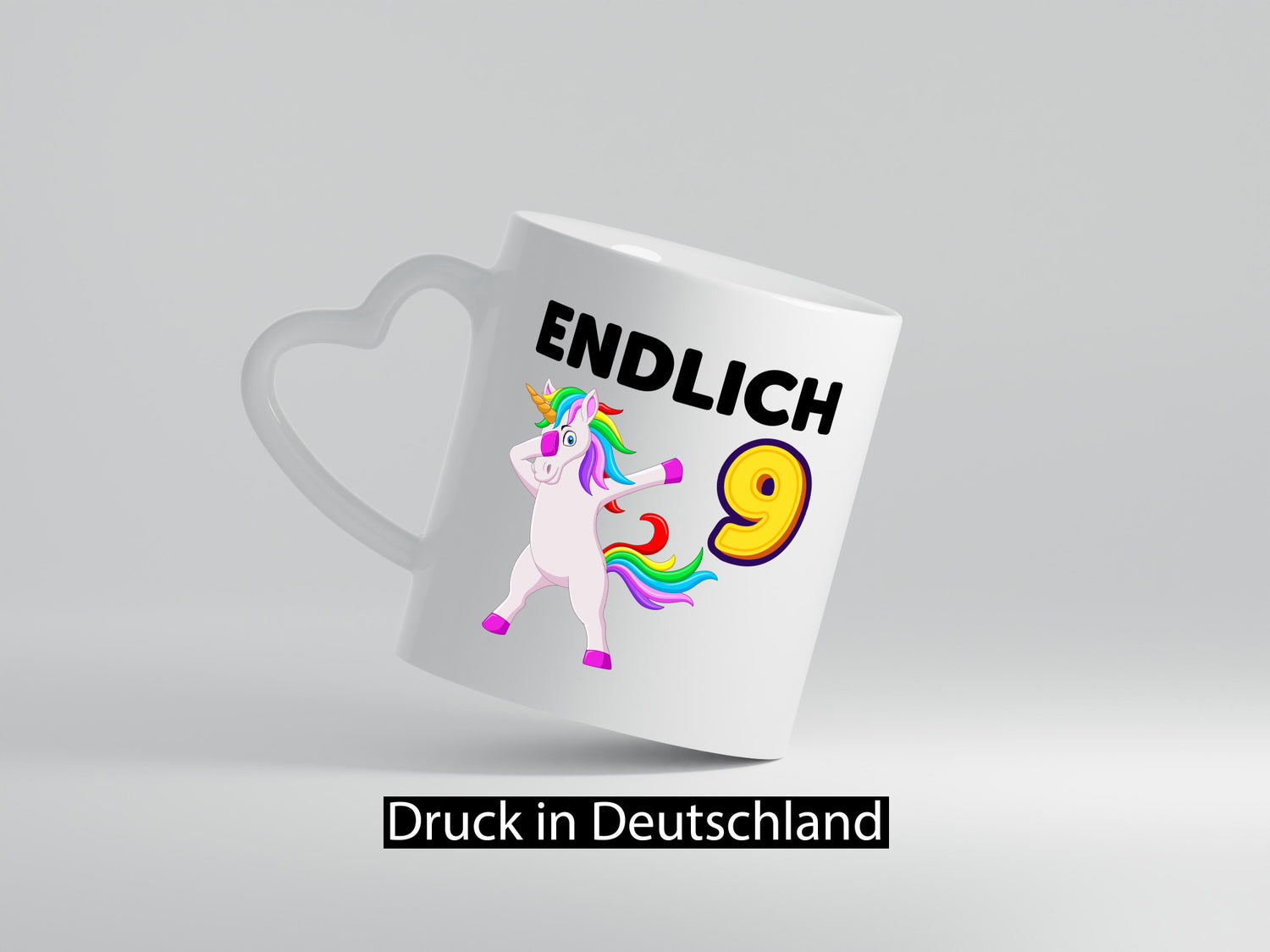 9. Geburtstag | endlich 9 Jahre Einhorn Mädchen Geschenkidee Humor Tasse