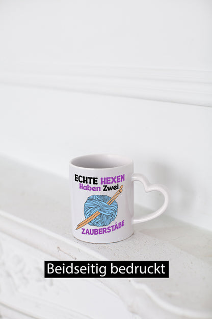 Echte Hexen haben zwei Zauberstäbe | Stricken v2 lustiger Spruch Geschenk Humor