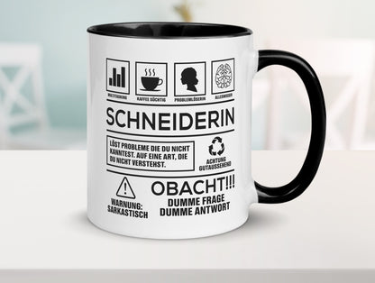 Achtung Probleme Schneiderin | Beruf Schneiderei Geschenkidee Arbeit Kollegen