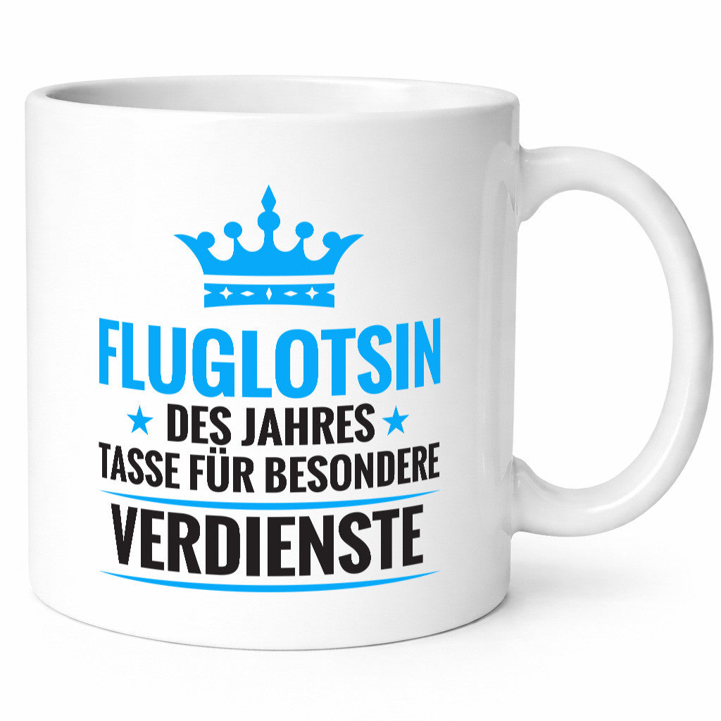 Besonderer Verdienst: Fluglotsin | Flughafen Flugverkehr lustiger Spruch Tasse
