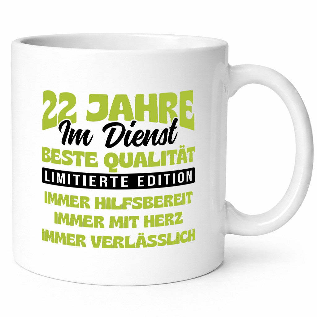 22 Jahre im Dienst | Jubiläum Arbeit v4 lustig Kollegen Büro Geschenk Tasse