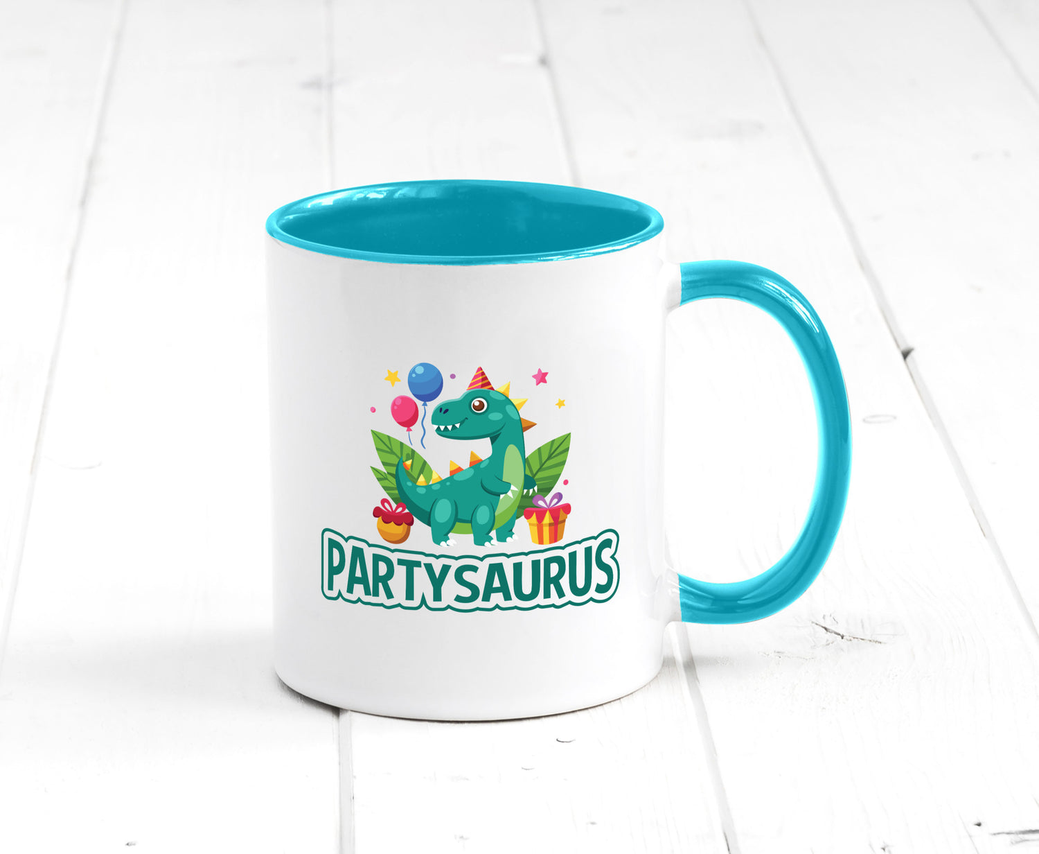 Partysaurus | Geburtstag Dinosaurier Luftballon Geschenkidee Humor Tasse