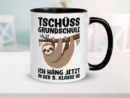 Tschüss Grundschule ich häng jetzt in der 5. Klasse ab Humor Geschenkidee Tasse