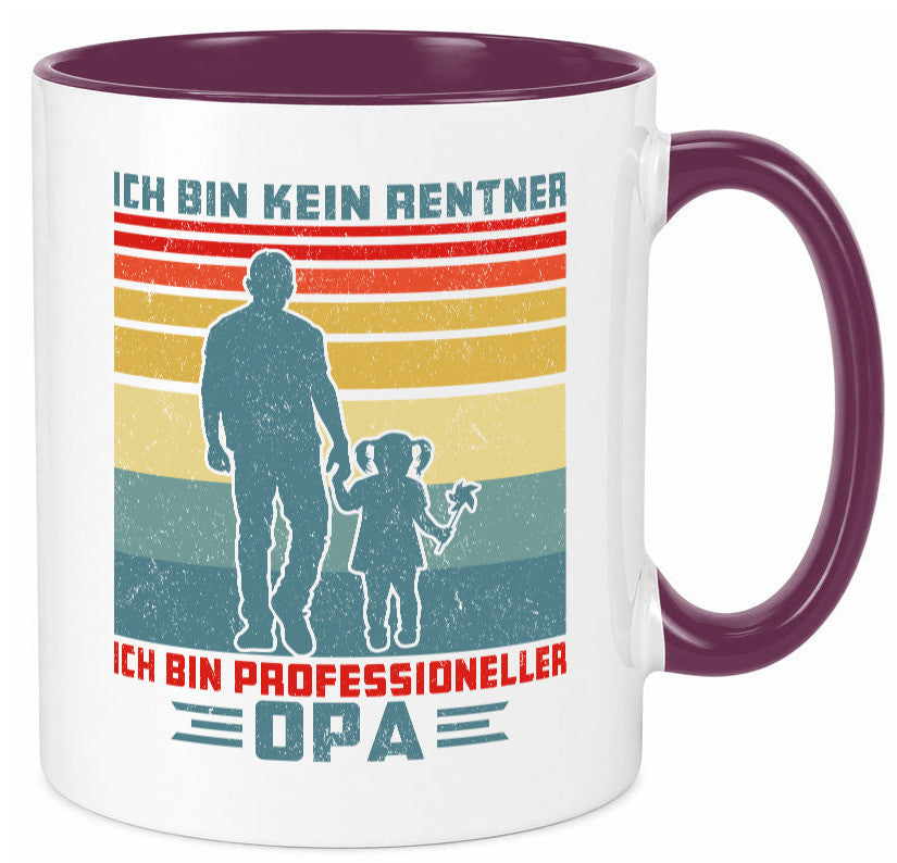 Kein Rentner bin Profesioneller Opa | Groß vater lustig Familie Geschenkidee Tasse