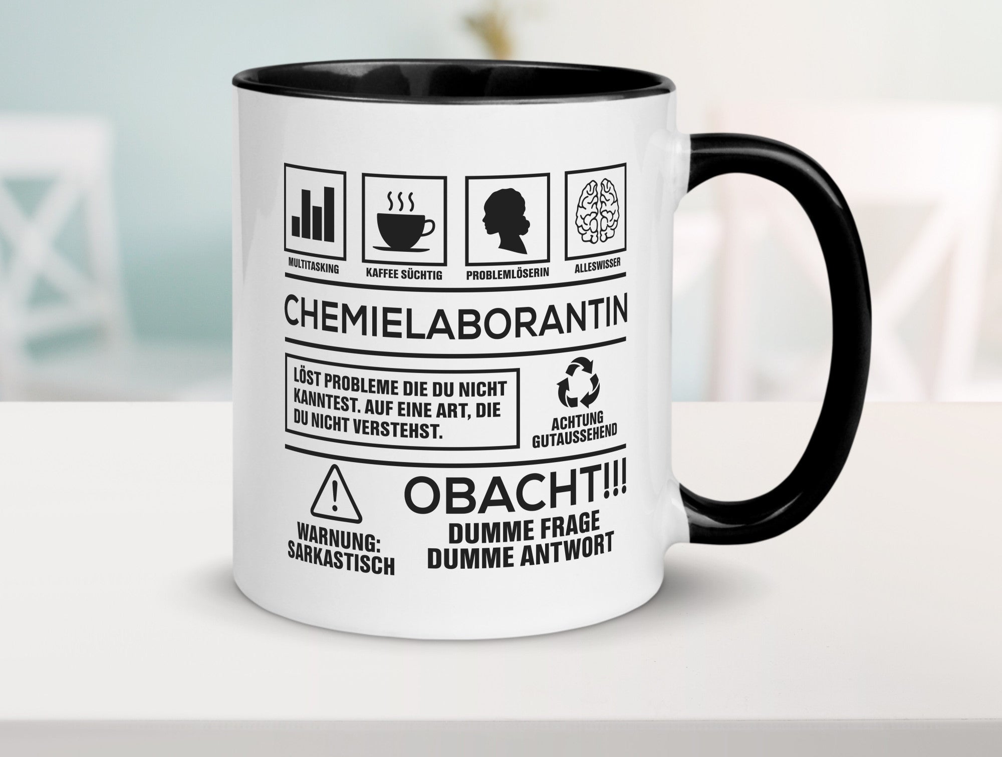 Achtung Probleme Chemielaborantin | Laborantin Chemie Geschenk Humor