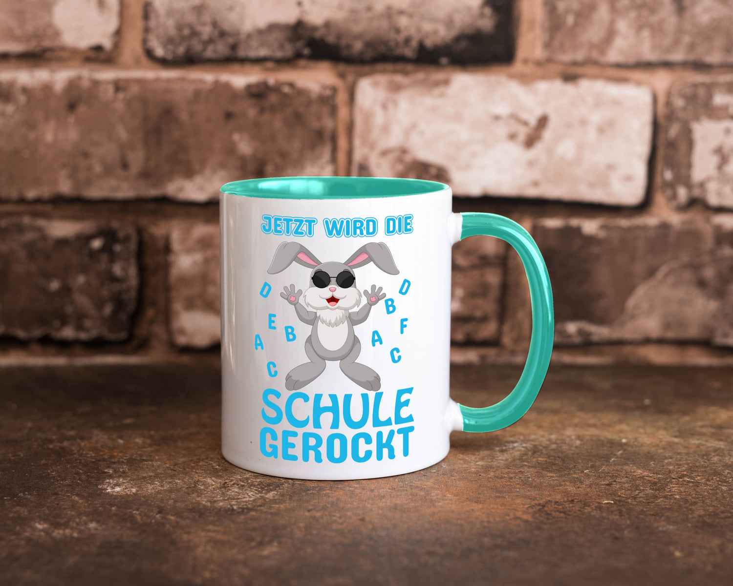 Schule wird gerockt | Schulbeginn Tasse cooler Hase lustiger Spruch Geschenk