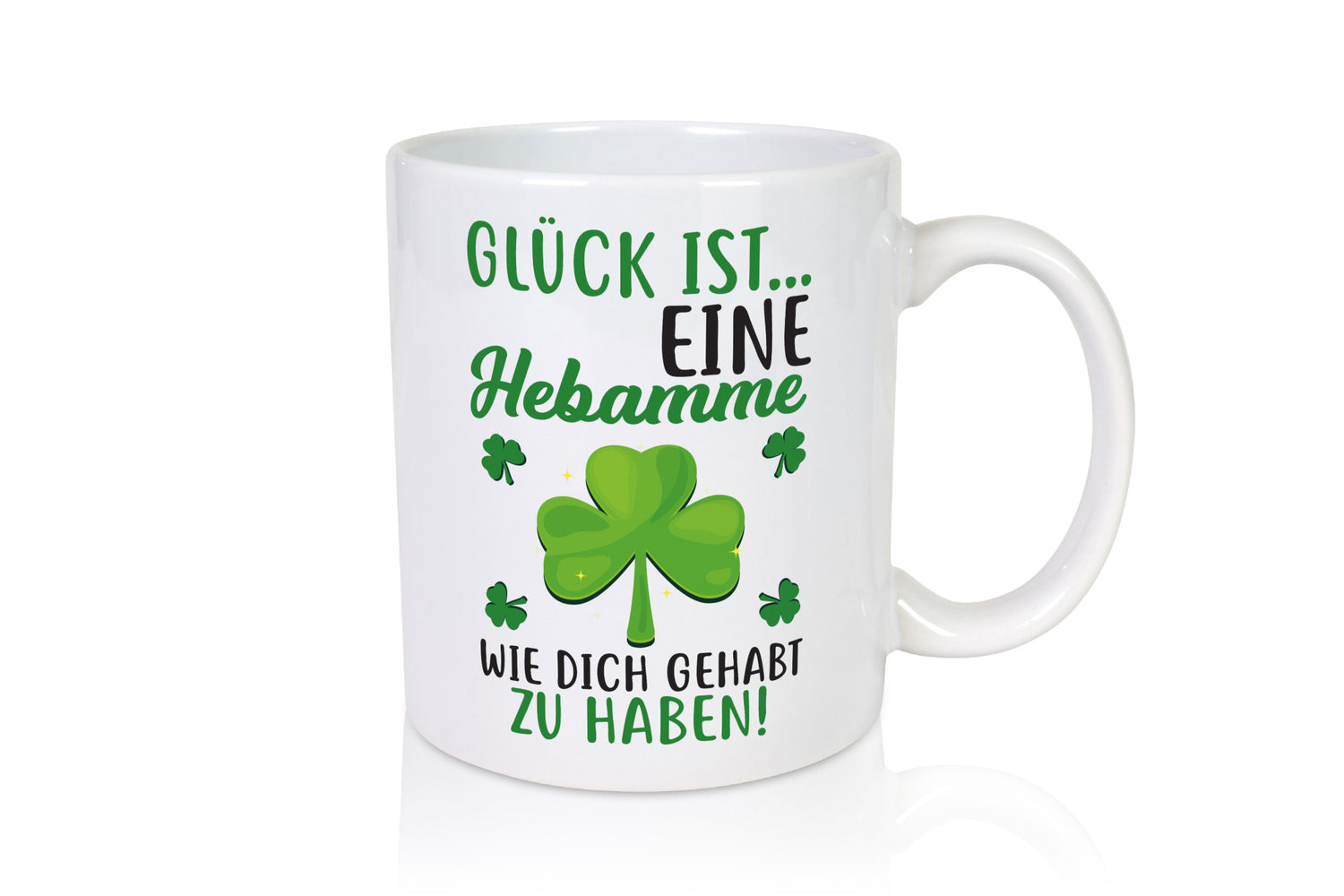 Hebamme Dankeschön | Dankes Tasse Kleeblätter Glück Humor Geschenkidee
