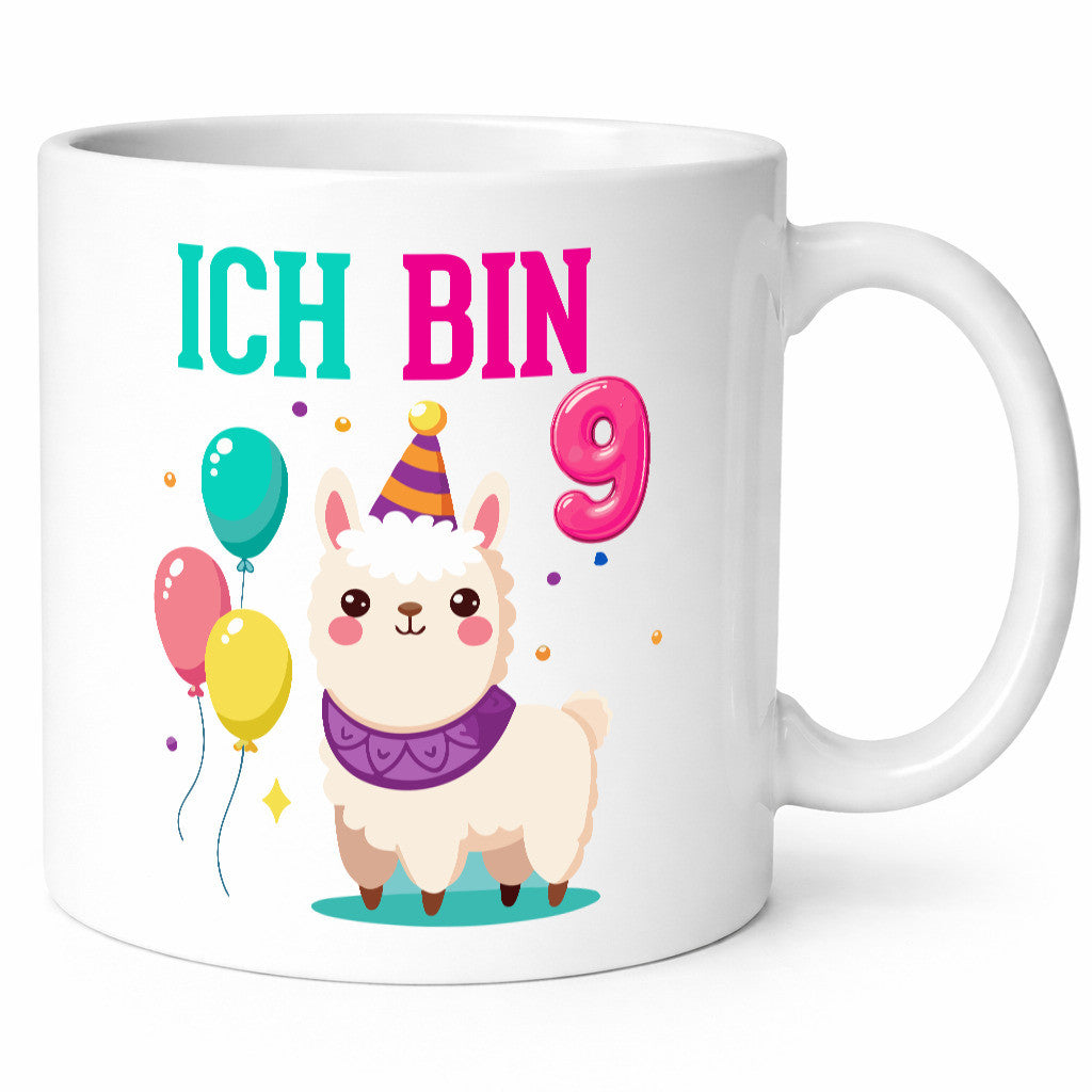 9. Geburtstag | 9 Jahre Lama Alpaka Humor Geschenkidee Tasse