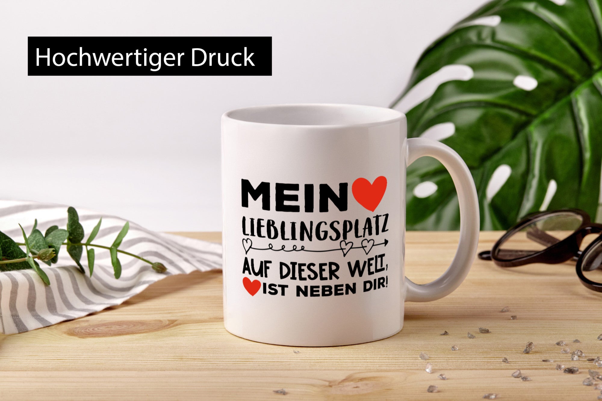Lieblingsplatz ist neben dir | Pärchen Tasse Romantik Humor Familie Geschenkidee