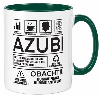 Achtung Probleme Azubi | Ausbildung Lehre Lehrling lustiger Spruch Geschenk Tasse
