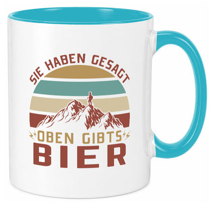 Oben gibtÂ´s Bier | Mensch Berge Geschenkidee Humor Tasse
