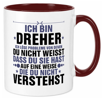 Löse Probleme: Dreher | Fräser lustiger Spruch Geschenk Humor Geschenkidee Tasse