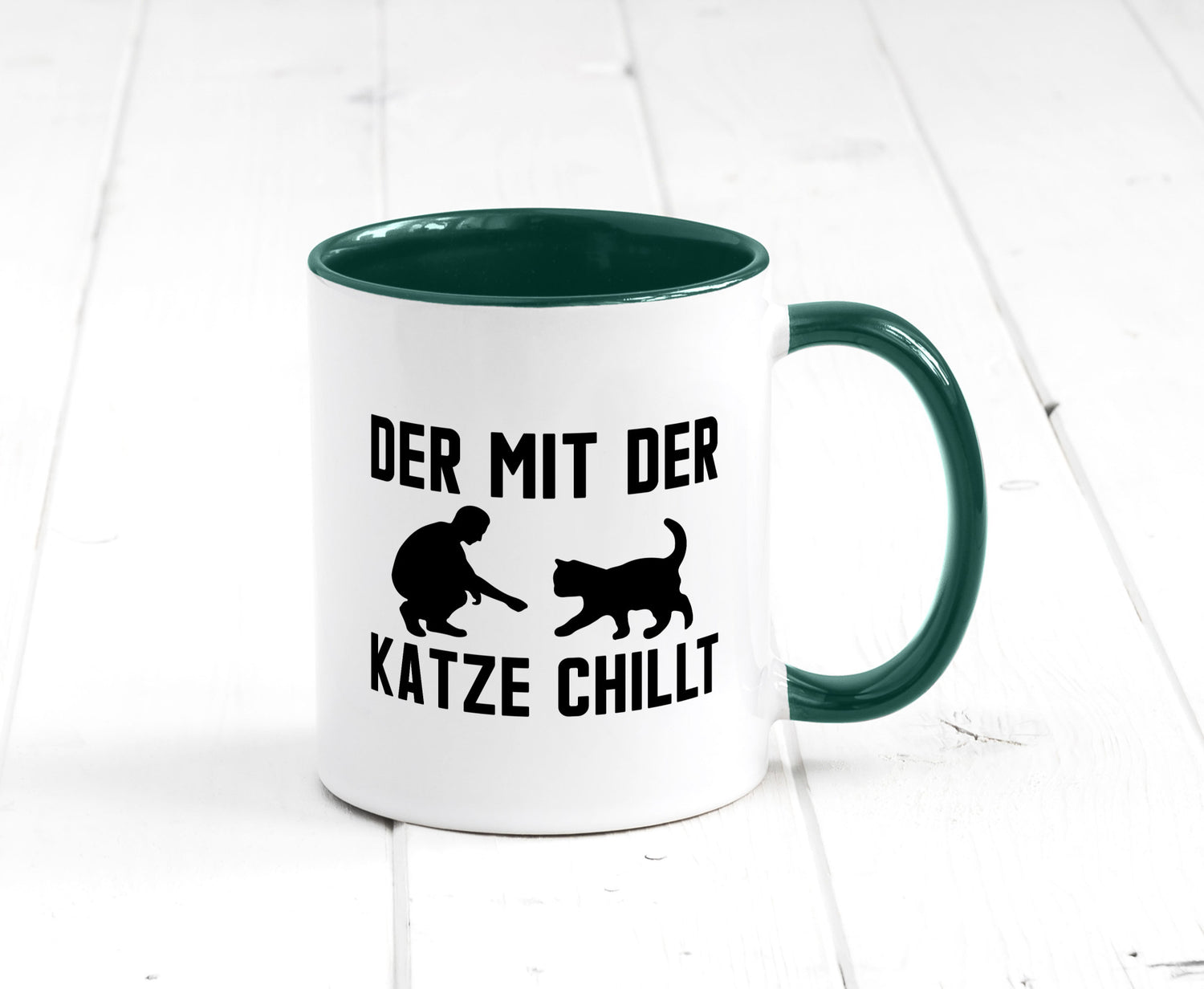 Mit der Katze | Chillen Katzenliebhaber Tierfreund lustiger Spruch Geschenk