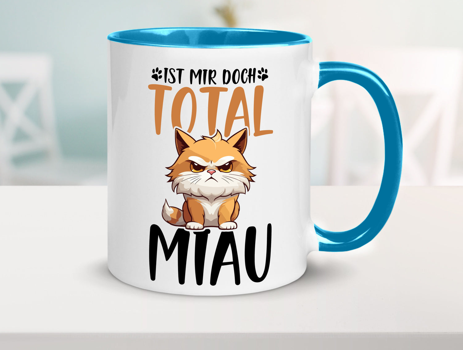 Ist mir doch total Miau | Katze Katzenliebhaber Geschenk Tierliebhaber Humor
