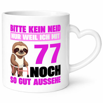 77. Geburtstag | Bitte kein neid Faultier 77 Jahre v2 Geschenk Geschenkidee