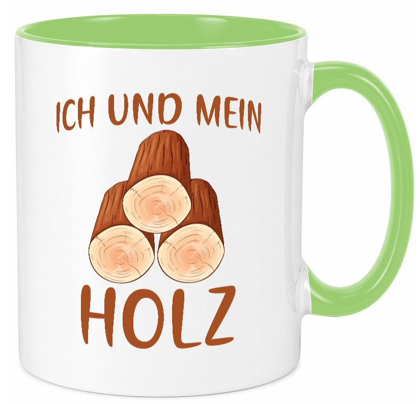 Ich und mein Holz | liebhaber Holzfäller lustiger Spruch Geschenk Humor Tasse