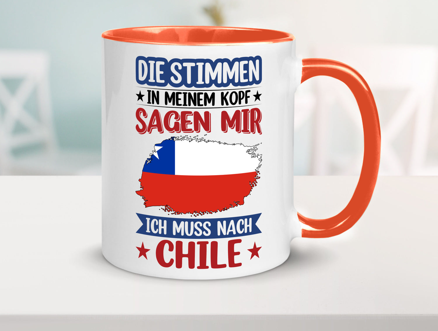 Chile | Urlaub Stimmen in meinem Kopf Traumland Geschenkidee Humor Tasse