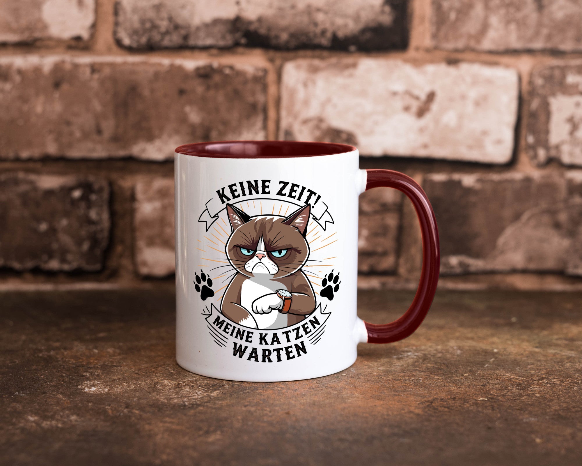 Keine Zeit meine Katzen Warten | Schwarze Katze Geschenkidee Tierliebhaber