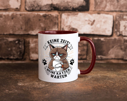 Keine Zeit meine Katzen Warten | Schwarze Katze Geschenkidee Tierliebhaber