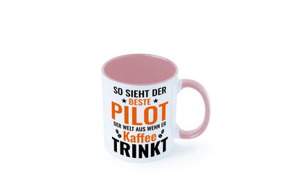 Kaffee trinkt: Pilot | Flugzeug Piloten lustiger Spruch Geschenk Humor