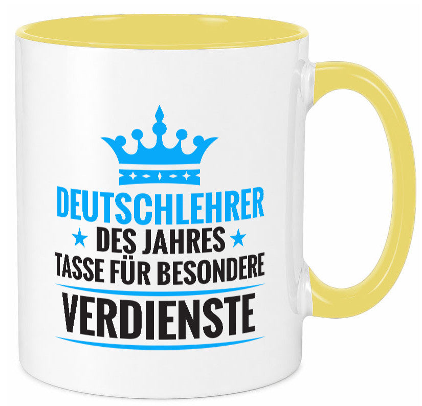 Besonderer Verdienst: Deutschlehrer | Lehrer Schule lustig Humor Geschenkidee Tasse