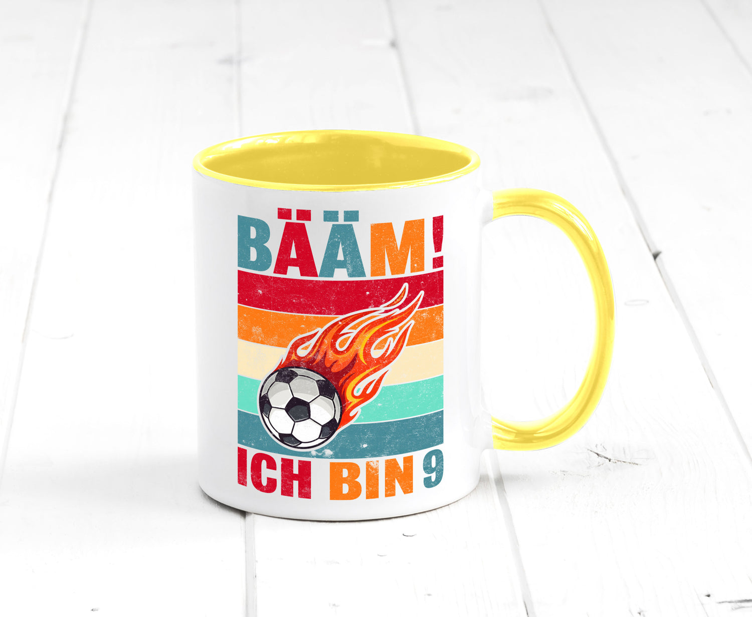 9. Geburtstag | Bääm ich bin 9 Fußball Geschenkidee Humor Tasse