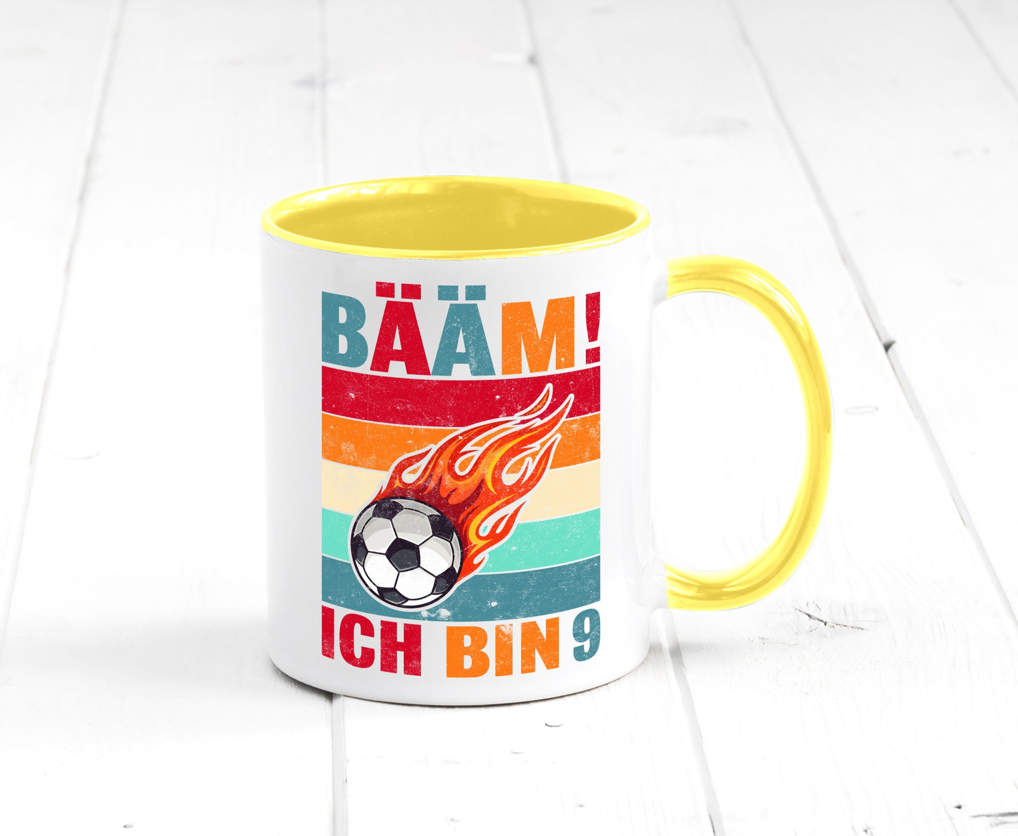 9. Geburtstag | Bääm ich bin 9 Fußball Geschenkidee Humor Tasse